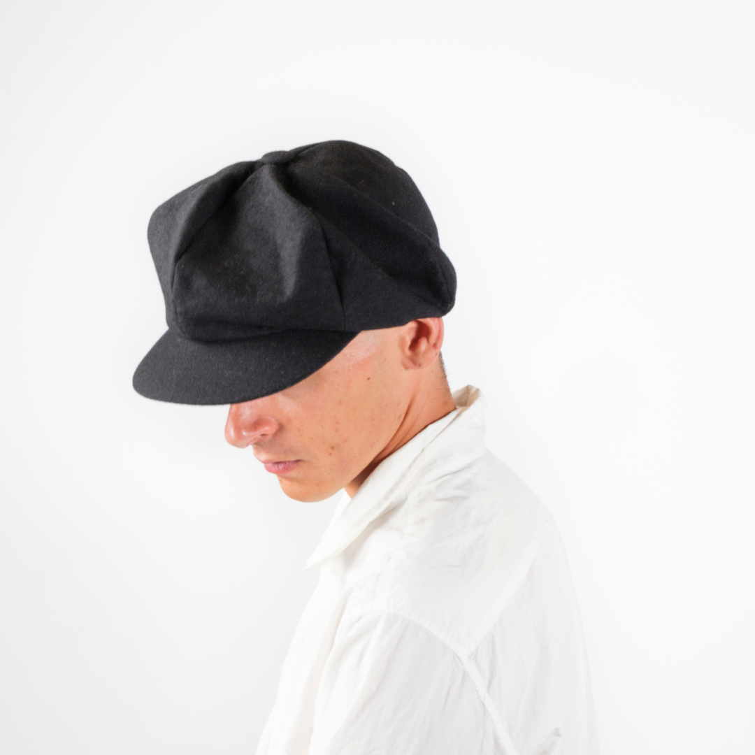 PAULA wool/silk black damask